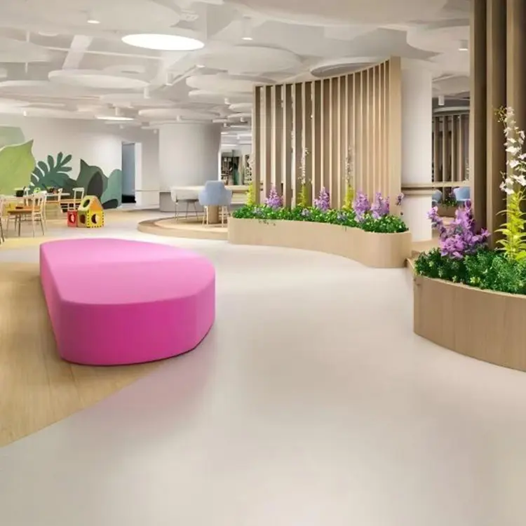 Anti-slip multi-layer heterogeneous vinyl flooring for school